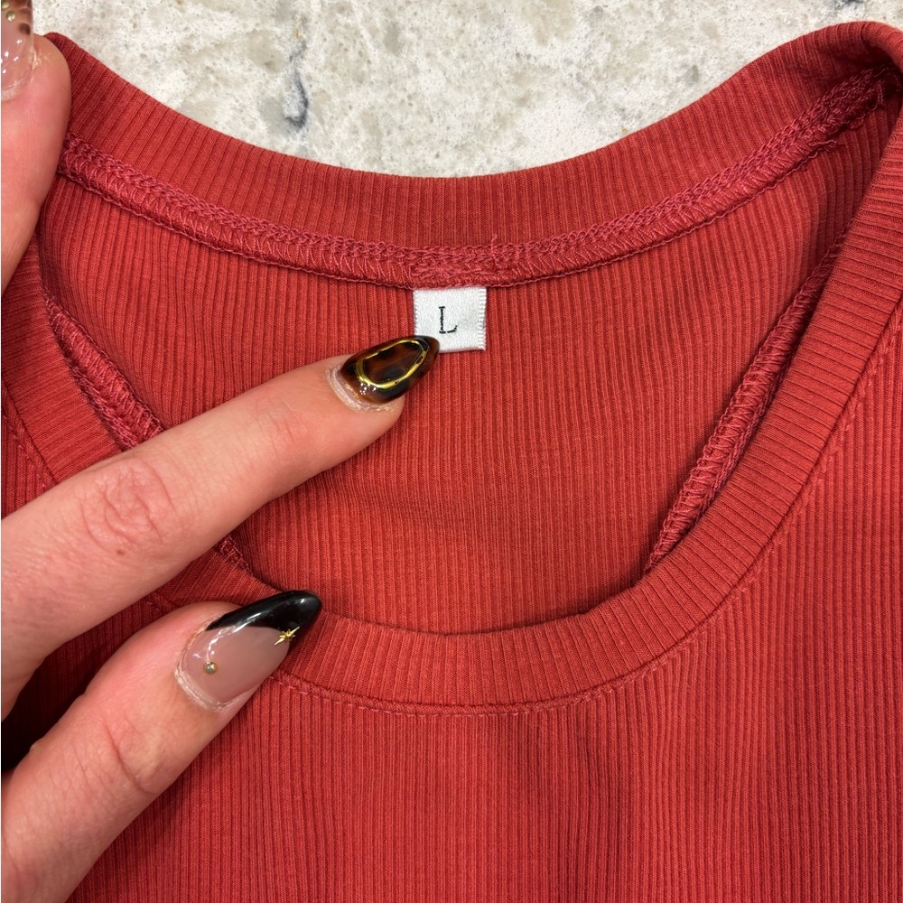 Born Primitive Burnt Orange Ribbed Racerback Tank Top - Picture 3 of 4